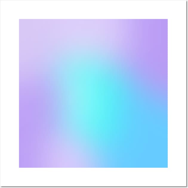 Aqua Blue and Lavender Gradient Blur Wall Art by Whoopsidoodle